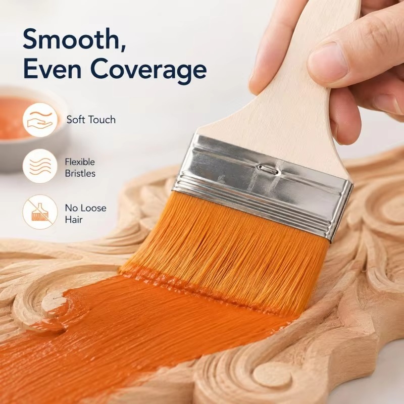 Wooden Handle Flat Paint Brush - Furniture Hardware Manufacturer review and price